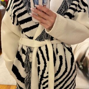Women cardigan zebra print